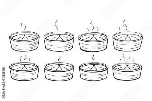 Steamer basket set line art
