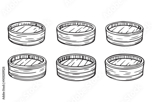 Steamer basket set line art