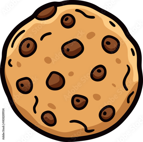 Mouthwatering Chocolate Chip Cookie Vector Illustration for Gourmet Food Branding, Bakery, and Dessert Marketing – High-Quality, Realistic & Viral Design