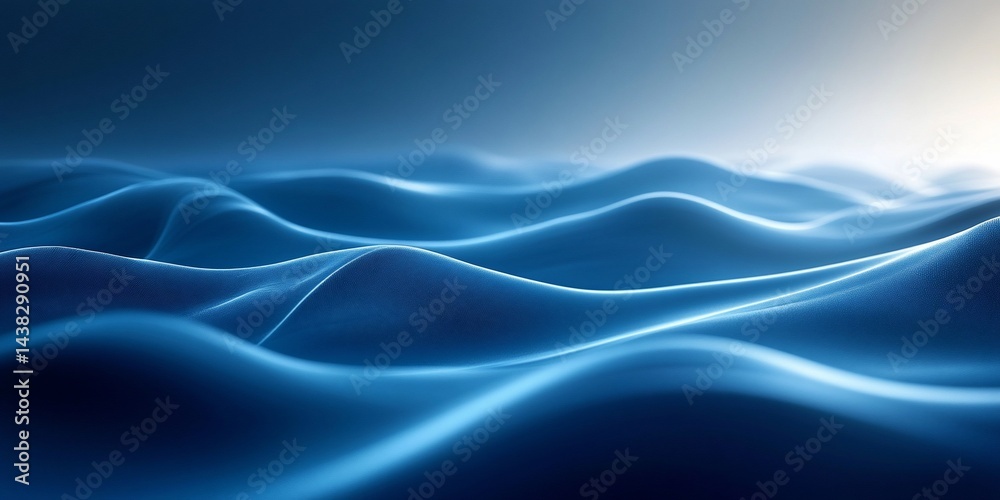 Fototapeta premium Azure fabric undulating into peaceful waves
