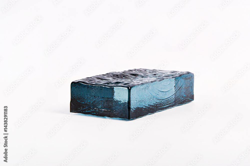 Obraz premium Glass blocks material for creating glass walls isolated on white background