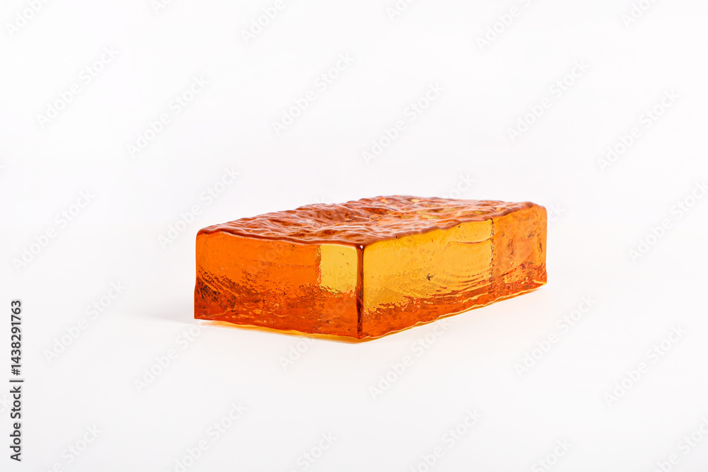 Obraz premium Glass blocks material for creating glass walls isolated on white background