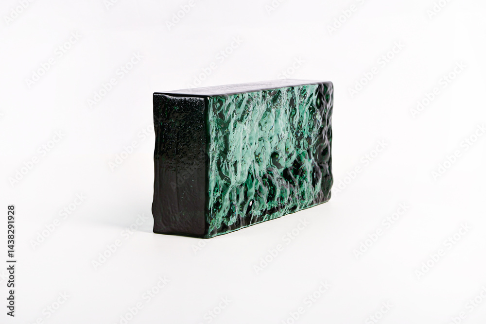 Obraz premium Glass blocks material for creating glass walls isolated on white background