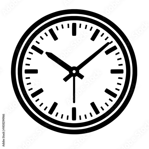 Analog Clock Face Illustration with Hour Minute and Second Hands