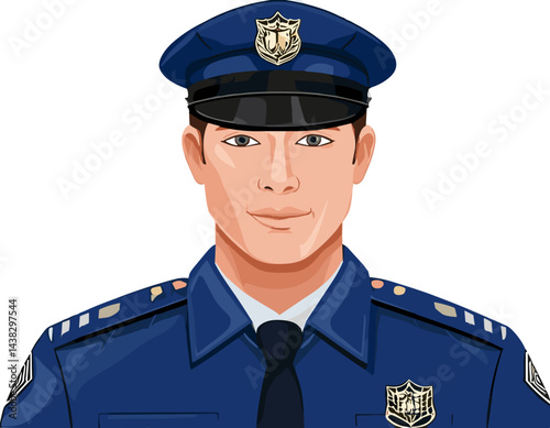 Police Officer Uniform Vector Illustration