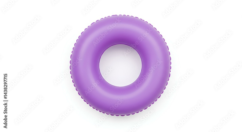 purple inflatable pool float isolated on white background for summertime activities and fun. Colorful inflatable pool float isolated on white background for summer pool parties and water fun top view