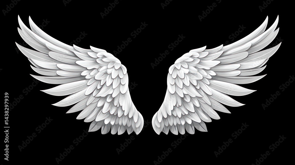 Fototapeta premium Majestic White Wings: A Symbol of Freedom and Flight