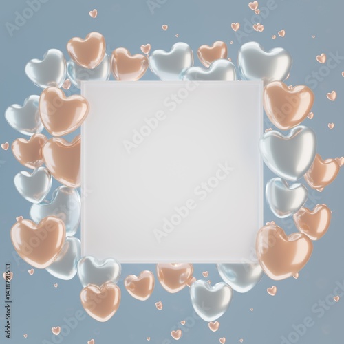 3D rendering simple heart background