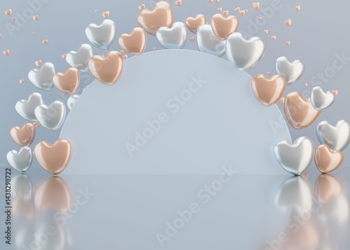 3D rendering simple heart background