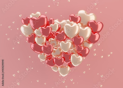 3D rendering simple heart background