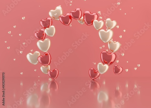 3D rendering simple heart background
