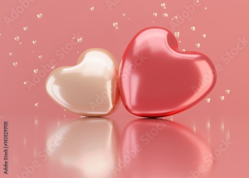 3D rendering simple heart background