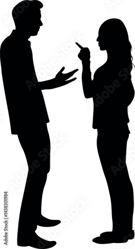 Shadow of a Couple Locked in Argument