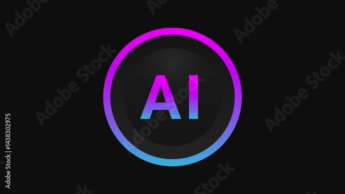 Generate AI button icon. Artificial intelligence symbol. Motion graphics 4K