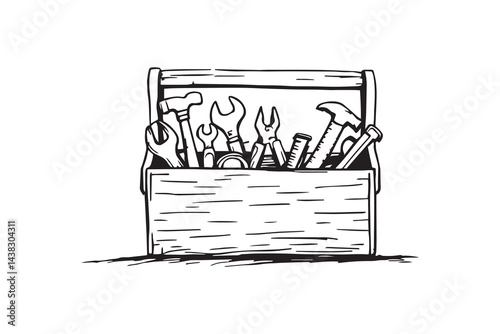 Toolbox set line art