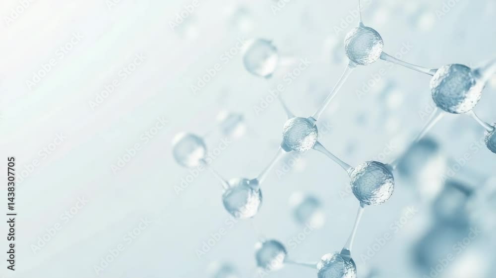Microscopic view of DNA molecules floating in a solution, with a blurred background to emphasize the molecular structure. Microscopic view of DNA molecules floating in a solution, with a blurred background to emphasize the molecular structure.