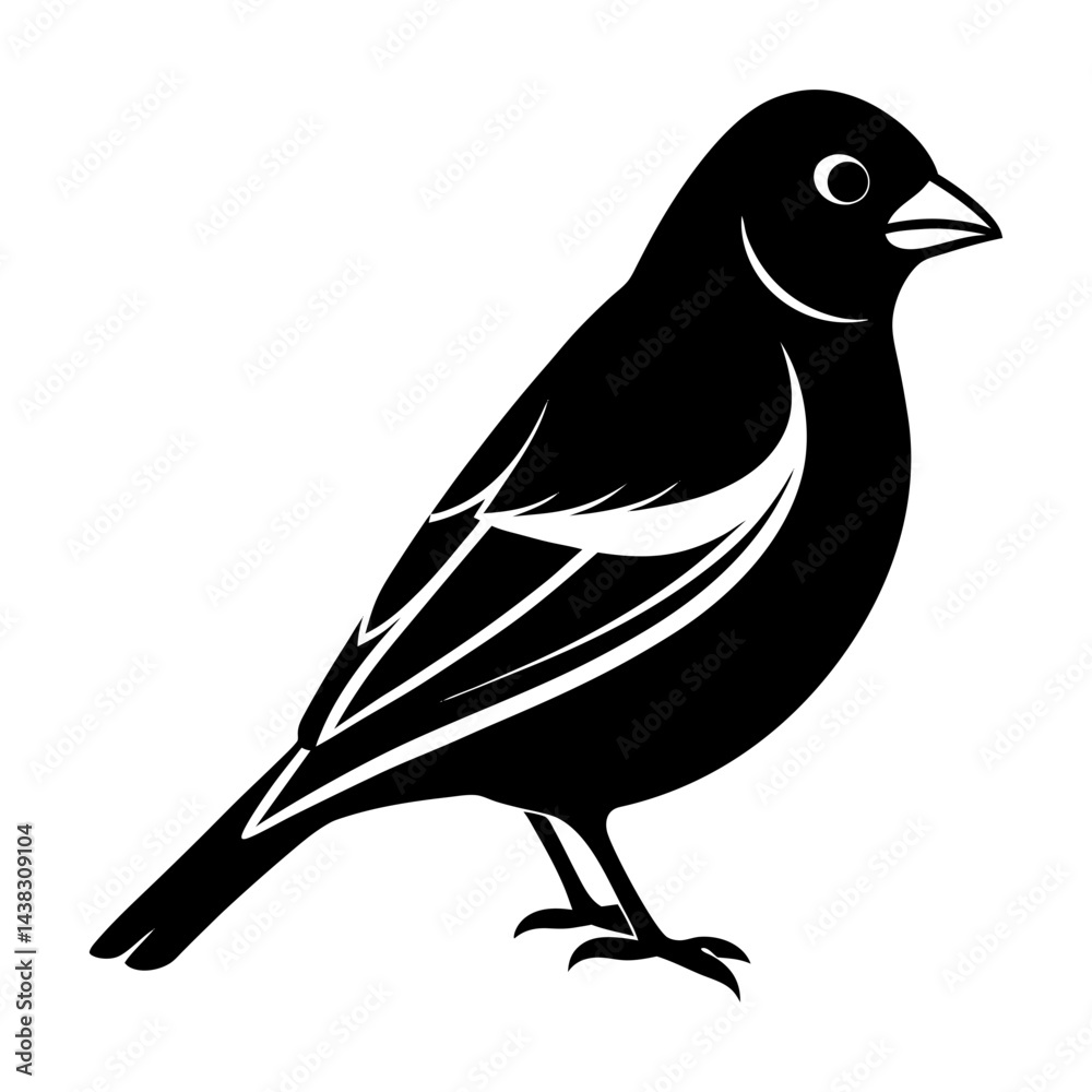 Obraz premium Goldfinch Silhouette vector illustration