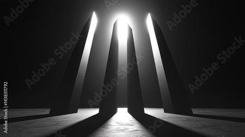 Wallpaper Mural Abstract architectural design with a central light source. Torontodigital.ca