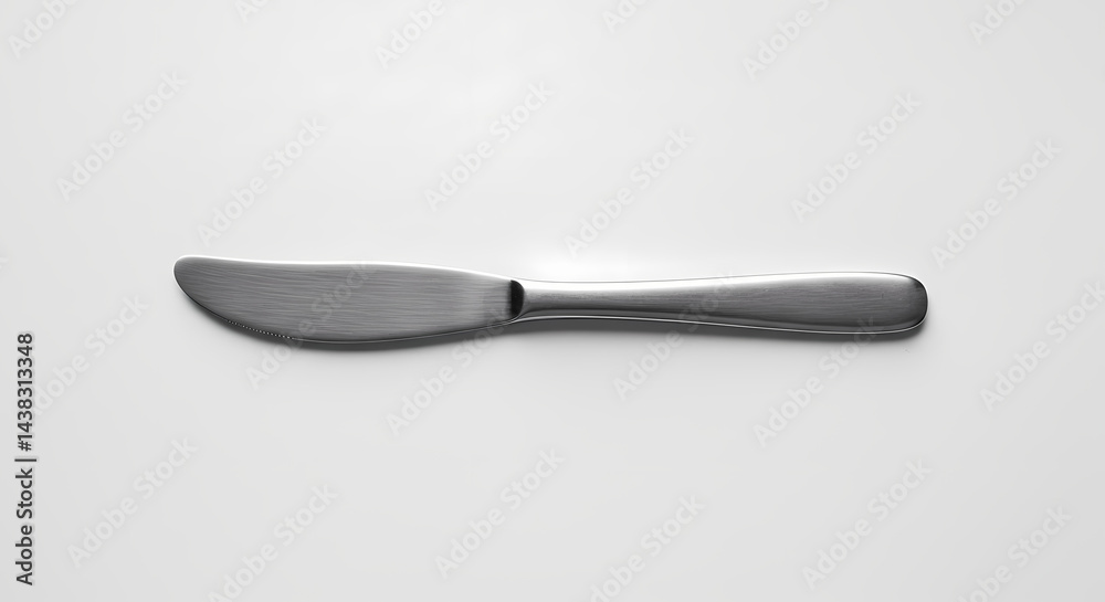 Fototapeta premium Vintage Butter Knife Antique Silverware Stock Photo isolated on transparent background
