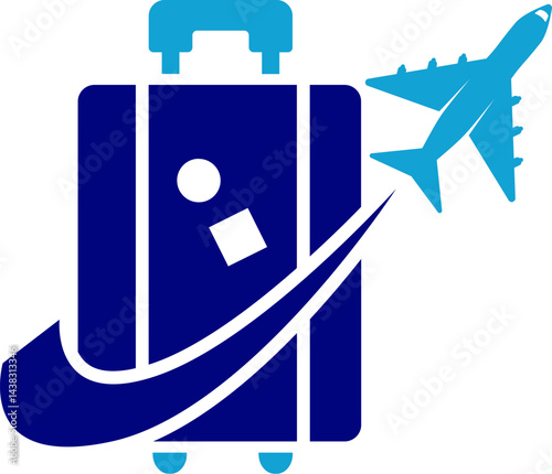 Travel icon. Travelling. Travel with airplane
