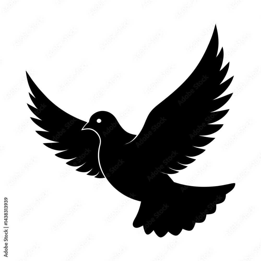Obraz premium Flying Dove Silhouette vector illustration