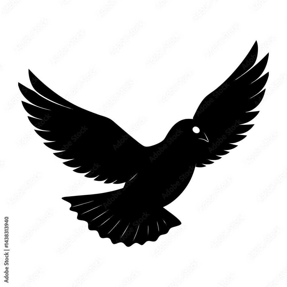 Fototapeta premium Flying Dove Silhouette vector illustration