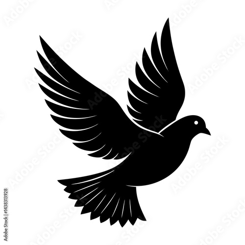 Wallpaper Mural Flying Dove Silhouette vector illustration Torontodigital.ca