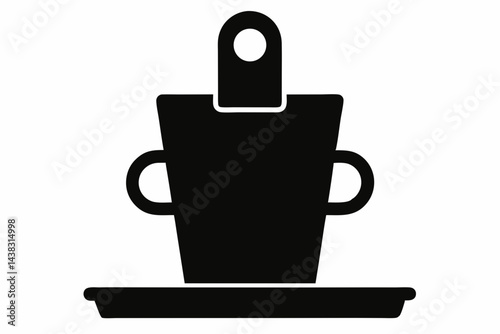 Clip On Desk Cup Holder Silhouette vector illustration