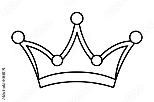 Crown Line Art vector illustration