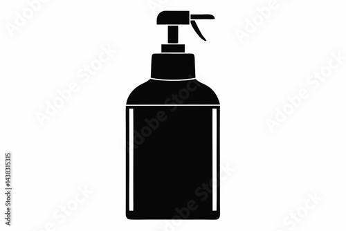 Desk Sanitizer Bottle Silhouette vector illustration