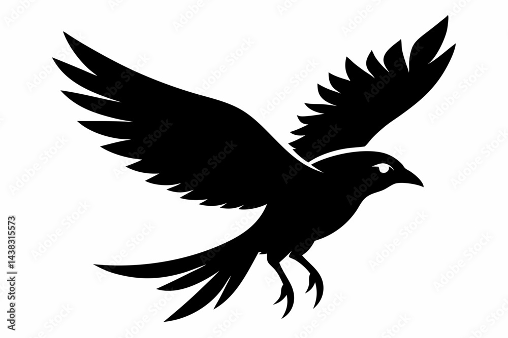 Obraz premium Flying Bird Silhouette vector illustration