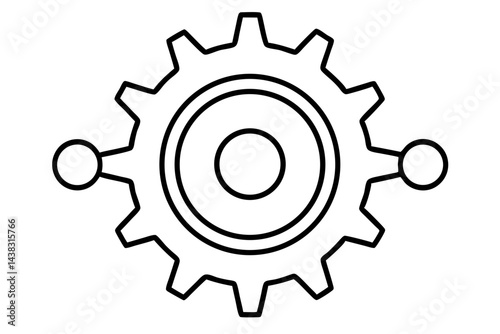 Gear Cog Line Art vector illustration