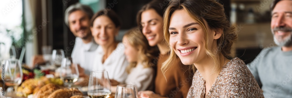 Obraz premium Happy family enjoying a meal together