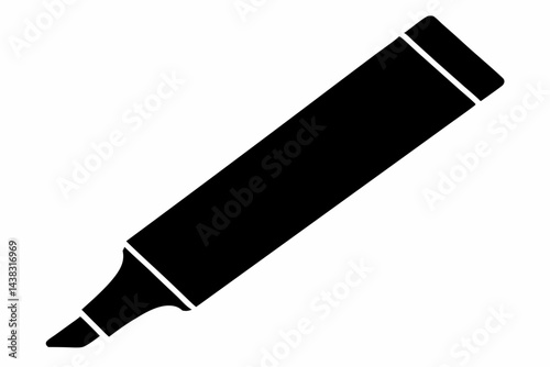Highlighter Tip Close Up Silhouette vector illustration