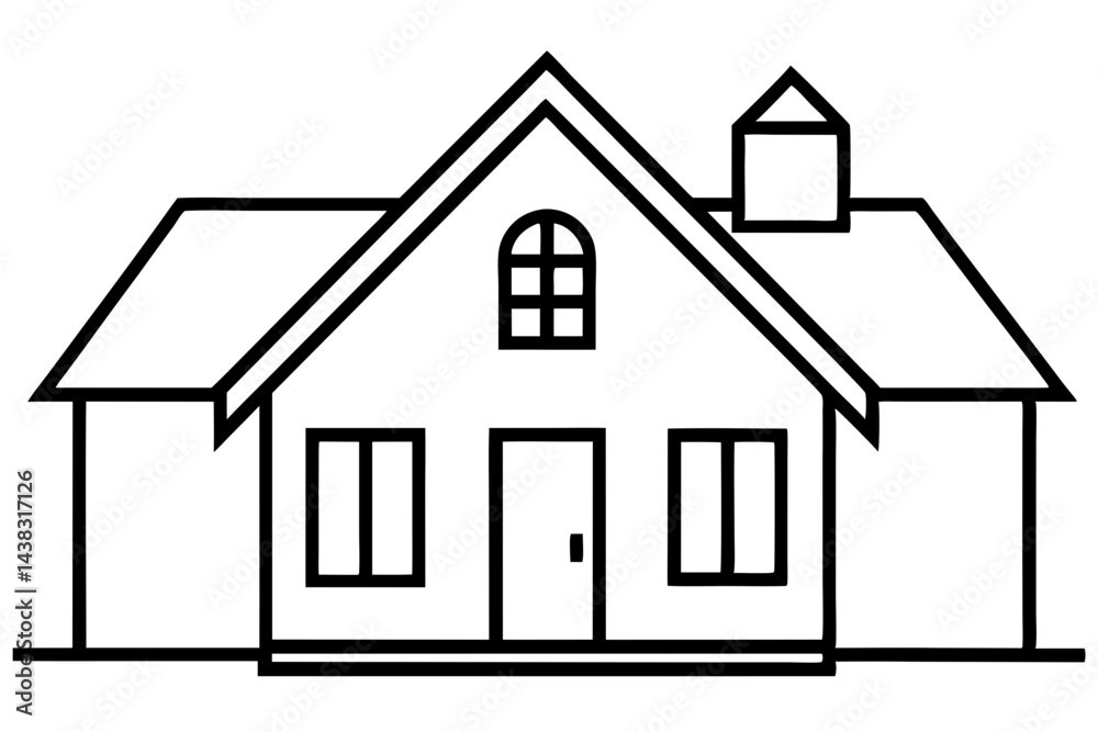 House Line Art vector illustration House Line Art vector illustration