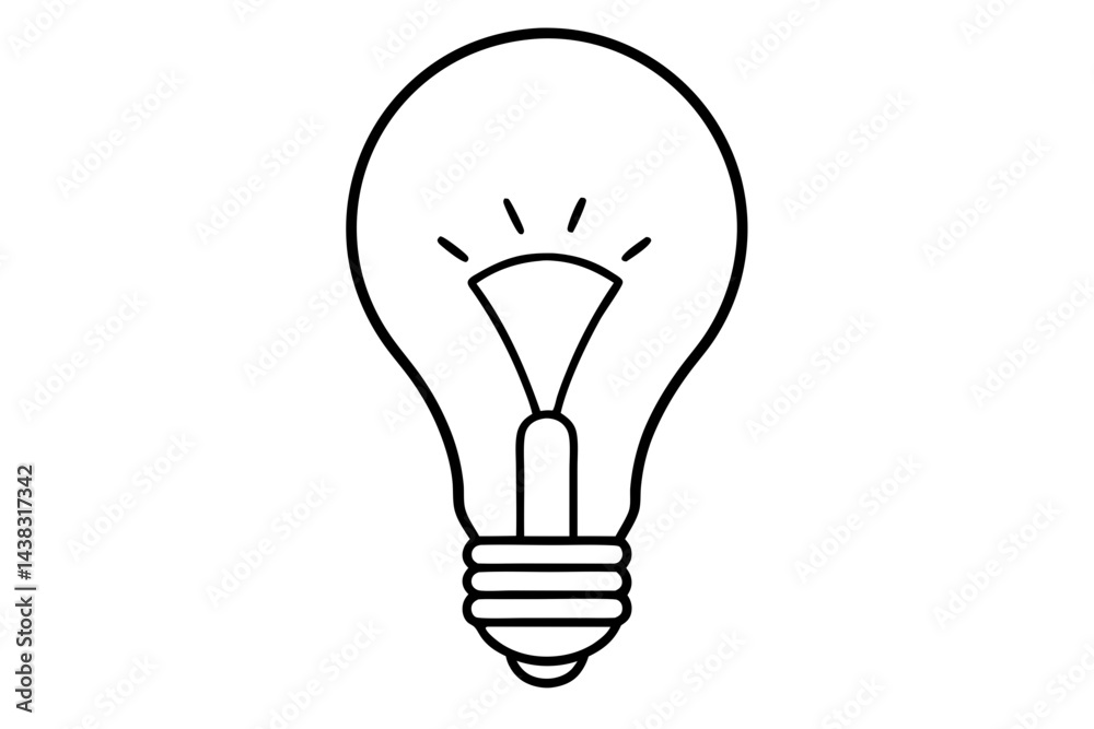 Lightbulb Line Art vector illustration Lightbulb Line Art vector illustration