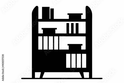 Mini Bookshelf Silhouette vector illustration