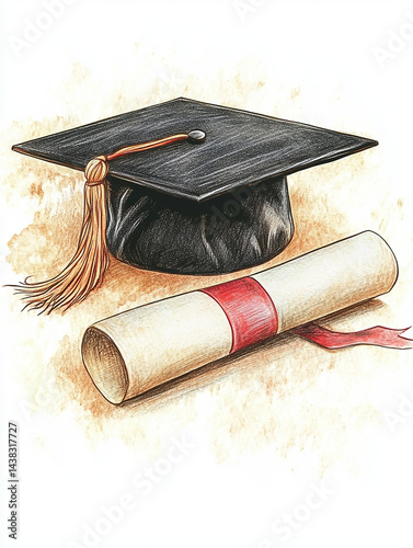 Graduation Cap and Diploma