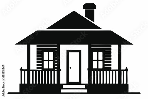 Miniature Southern Shotgun House Silhouette vector illustration