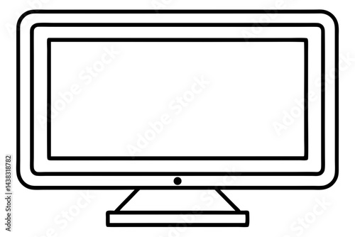 Monitor Screen Privacy Filter Line Art vector illustration