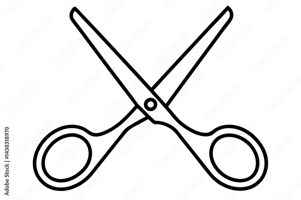 Pair Of Scissors Line Art vector illustration Pair Of Scissors Line Art vector illustration