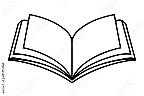 Open Book Line Art vector illustration