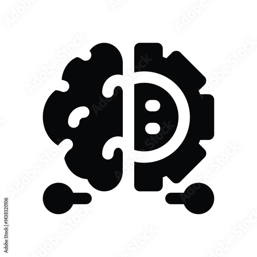 deep learning glyph icon. Strong and solid vector icon for websites, mobile interfaces, presentations, and visual branding. High quality and easy to edit.