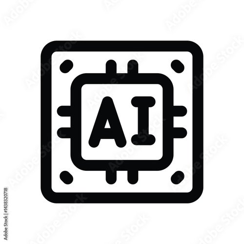 artificial inteligence line icon. Clean and minimalist vector icon for websites, mobile apps, presentations, and logos. Fully scalable and customizable for any project.
