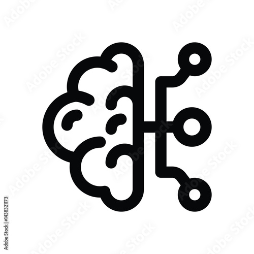 brain line icon. Clean and minimalist vector icon for websites, mobile apps, presentations, and logos. Fully scalable and customizable for any project.