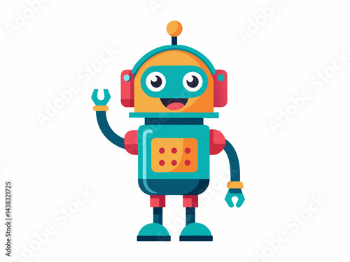cute robot assistant mascot  
