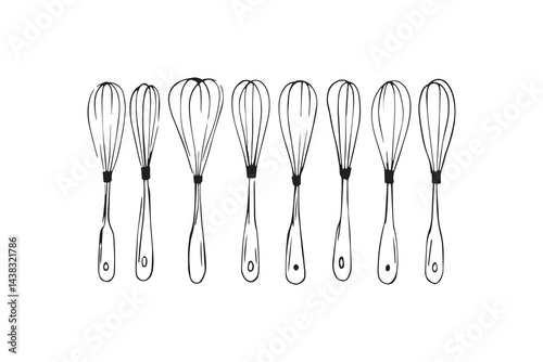 Whisk set line art