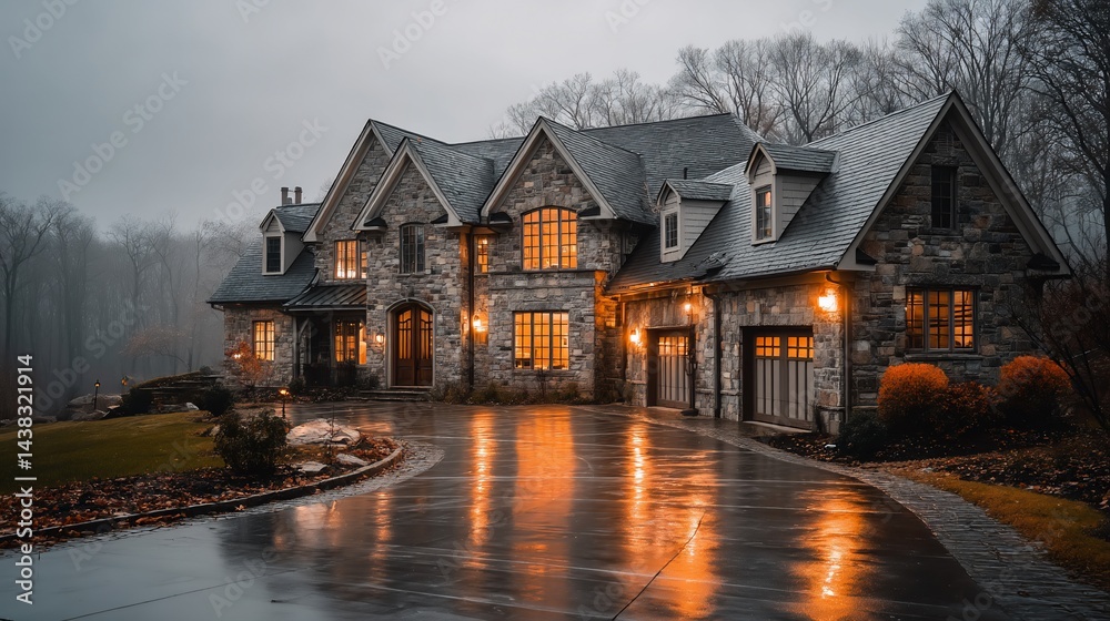 Fototapeta premium Luxury Home in Rain
