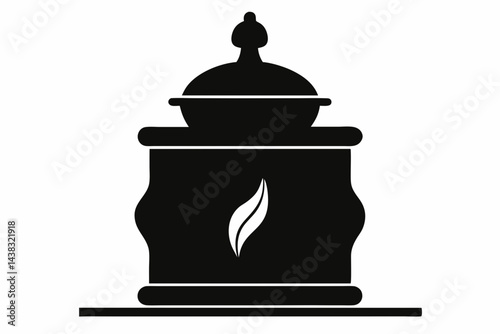 Tobacco Jar On Counter Silhouette vector illustration