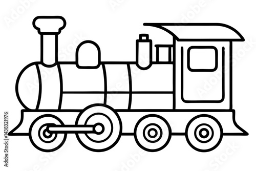 Train Engine Line Art vector illustration